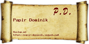 Papir Dominik névjegykártya
